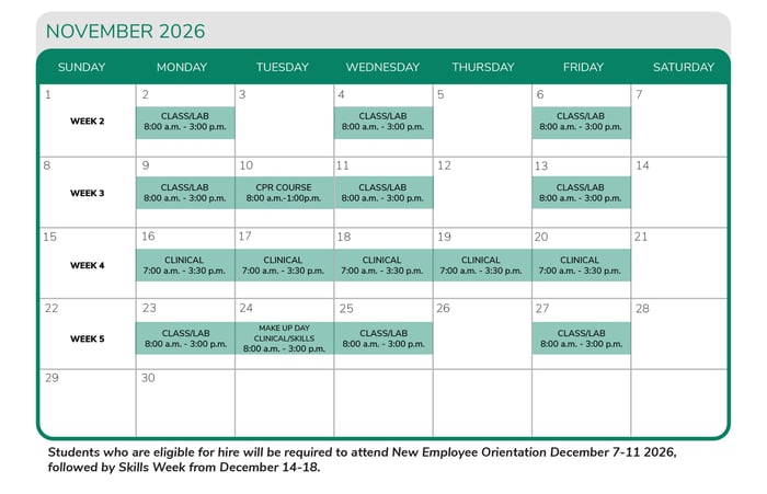 CNA Academy_calendar_website_fall II_2026_November