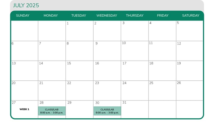 CNA Academy_calendar_website_summer 2_2025_July 2