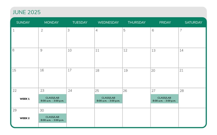 CNA Academy_calendar_website_summer I_2025_June